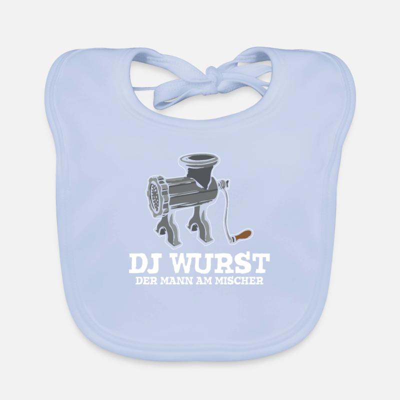 Dj Wurst Der Mann Am Mischer Fleischer Fleischwolf Baby Bio-Lätzchen