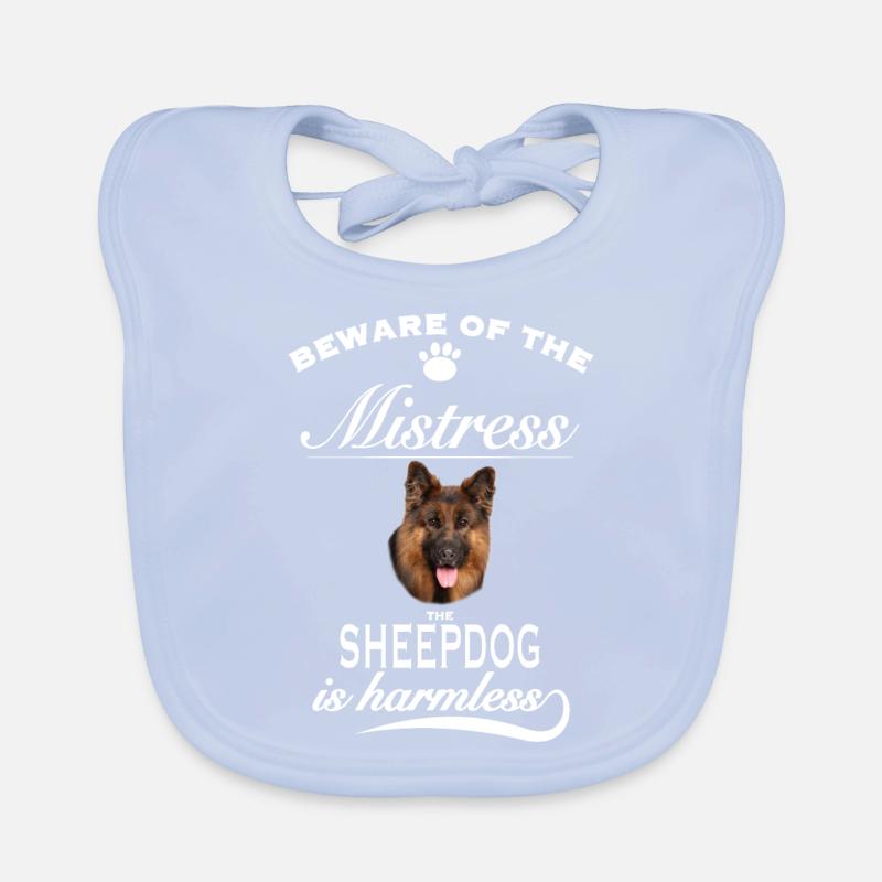 Beware of the mistress, harmless Schäferhund Baby Bio-Lätzchen
