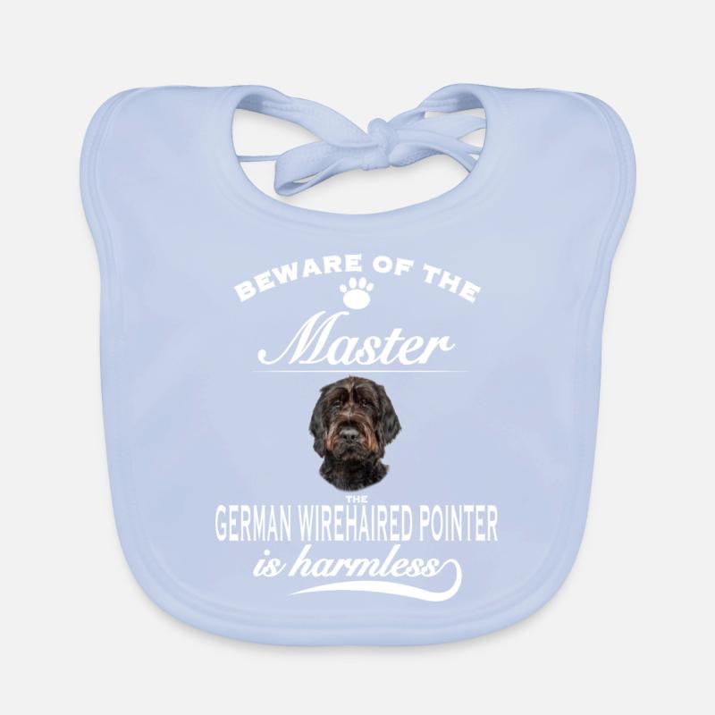 Beware of the master, German Wirehaired Pointer Organic Baby Bibs