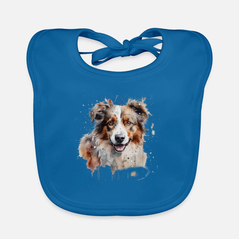 Australian Shepherd - Baby Bio-Lätzchen - Pfauenblau
