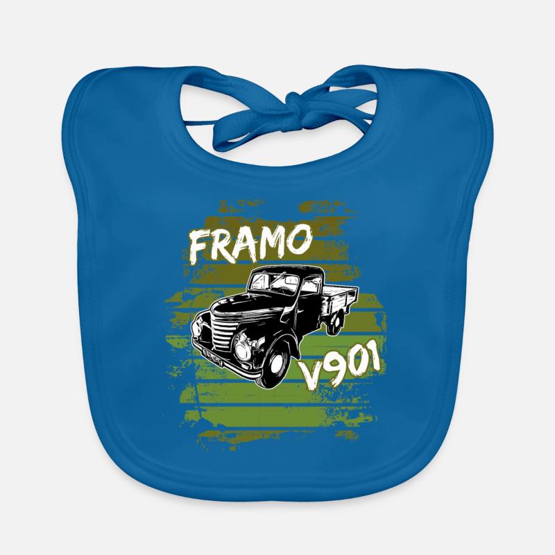 Framo flatbed transporter truck DDR IFA Oldtimer Organic Baby Bibs