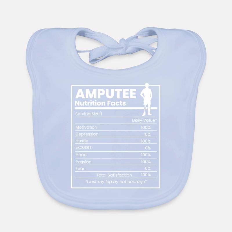 Amputated Leg Prosthesis Gift Organic Baby Bibs
