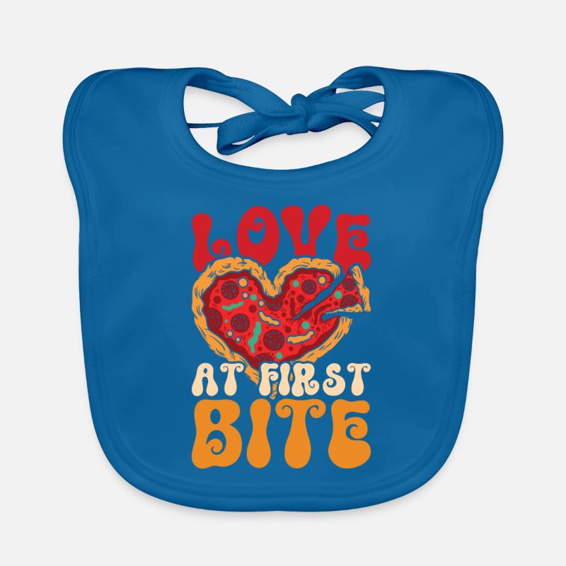 Pizza Chef Love At First Bite Organic Baby Bibs