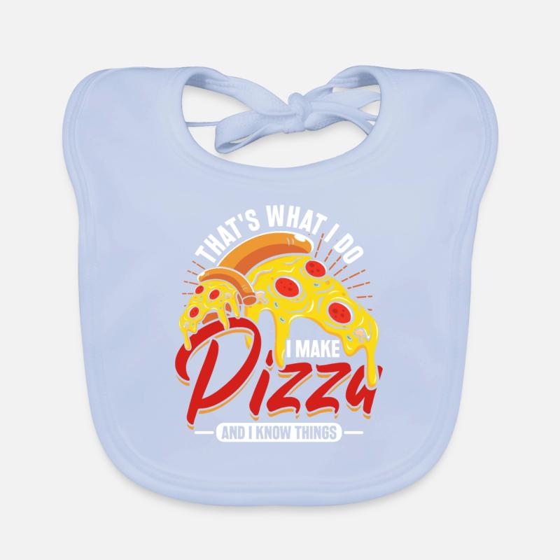 Pizzabäcker I Make Pizza And I Know Things Baby Bio-Lätzchen