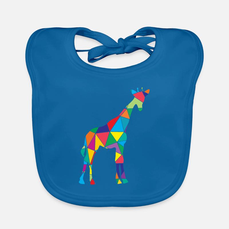 Girafe à géométrie poly basse Bavoir bio Bébé