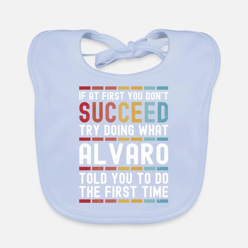 Alvaro Name Personalized Funny Birthday Christmas Organic Baby Bibs