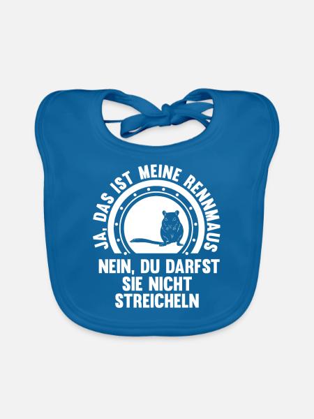 Maus Mäuse Rennmaus - Baby Bio-Lätzchen - Pfauenblau