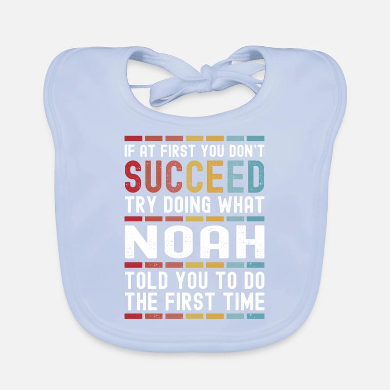 Noah Name Personalized Funny Birthday Christmas Organic Baby Bibs