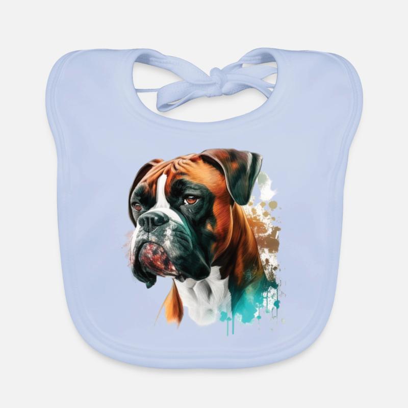 Conception de l’aquarelle allemande Boxer Dog Bavoir bio Bébé