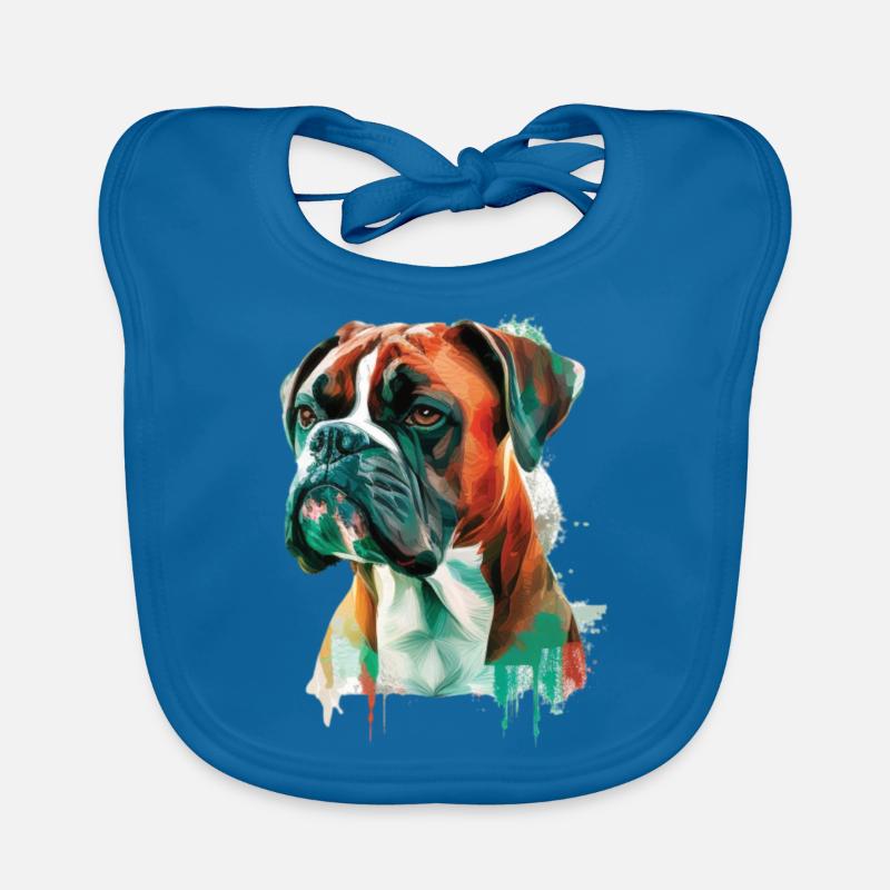 Conception de l’aquarelle allemande Boxer Dog Bavoir bio Bébé