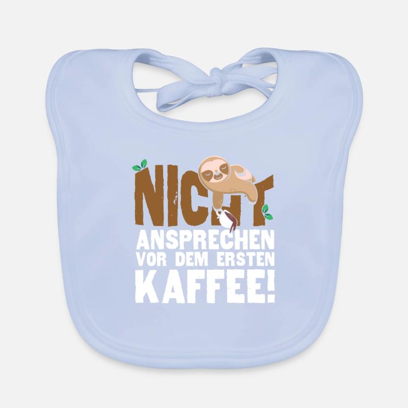 Faultier Nicht Ansprechen Vor Dem Ersten Kaffee Baby Bio-Lätzchen