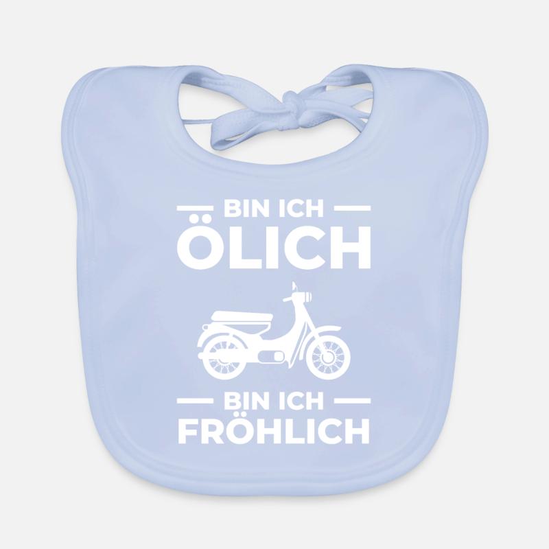 Moped Schrauber Bin Ich Ölich Bin Ich Fröhlich Baby Bio-Lätzchen