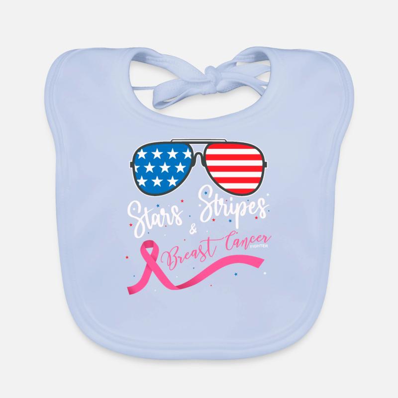 Drapeau américain Lunettes de soleil Rayures Rayures Poitrine Bavoir bio Bébé