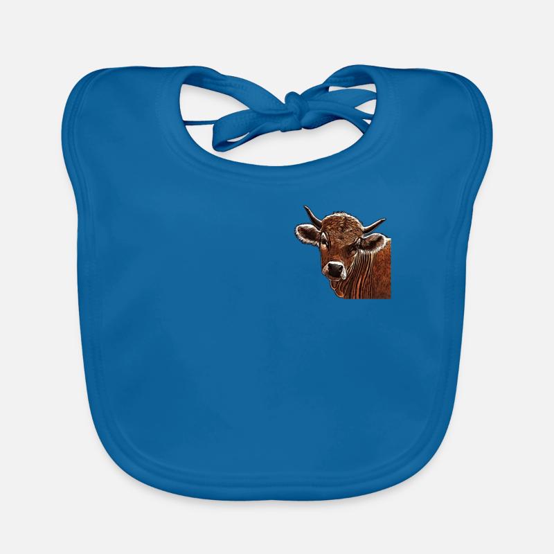 Impression de motifs de ferme de vaches Bavoir bio Bébé