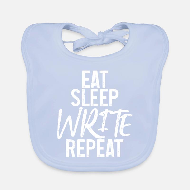 Eat Sleep Write Repeat 3 Organic Baby Bibs
