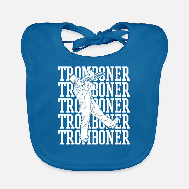 Minstrel Trombone Funny Organic Baby Bibs