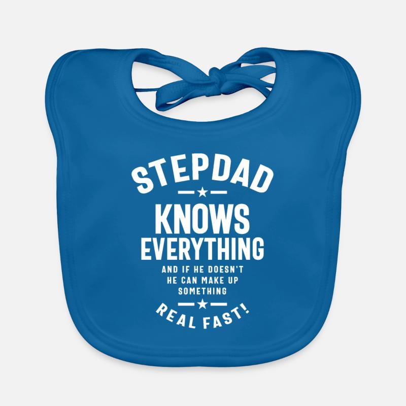 Step Dad The Master of Knowledge & Quick Thinking Organic Baby Bibs