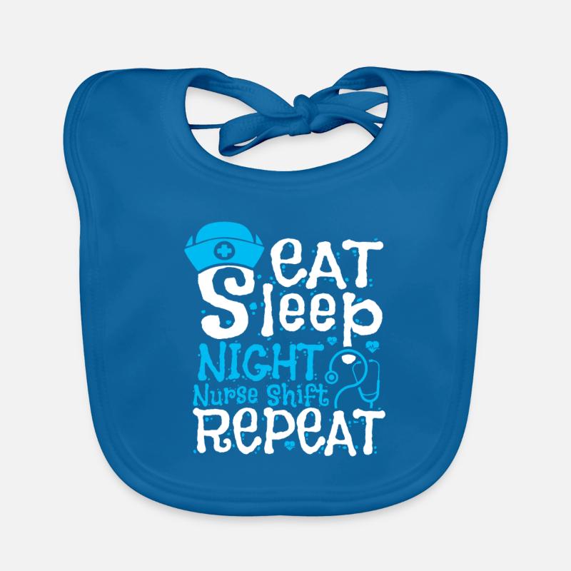 Eat Sleep Night Nurse Shift Repeat Baby Bio-Lätzchen