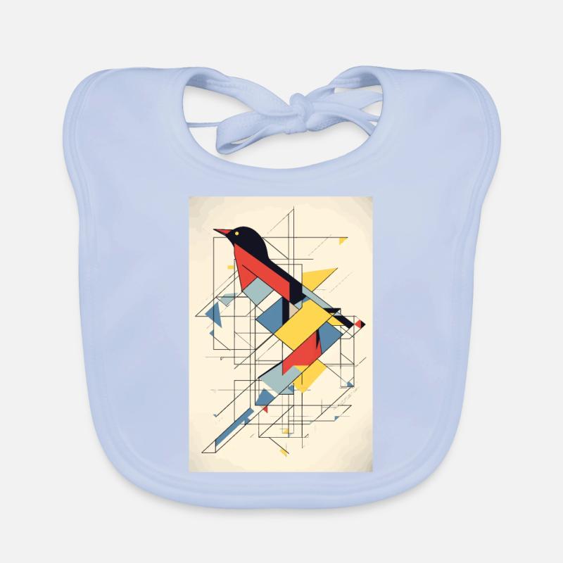 Bird Minimalist Polygonal Multicolor Organic Baby Bibs