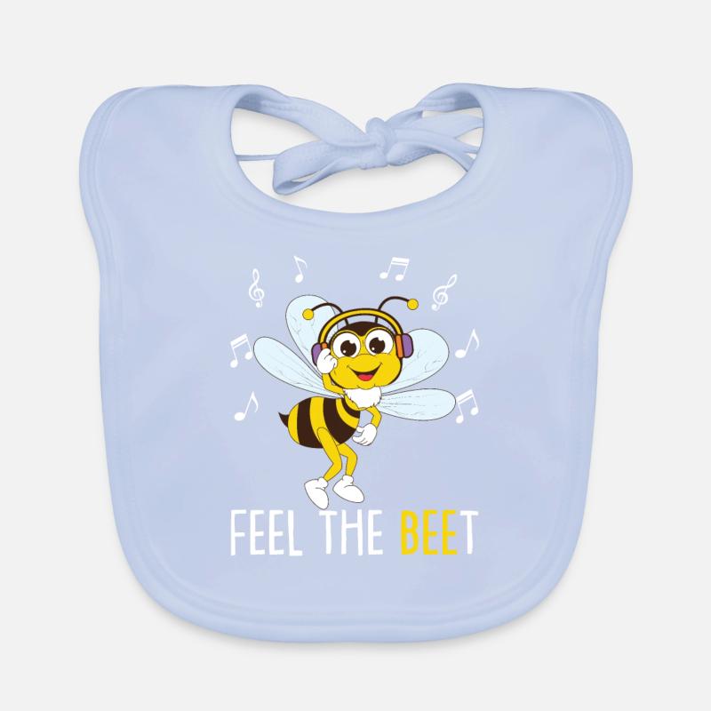 Biene mit Kopfhörer-Design Hobeybee Baby Bio-Lätzchen