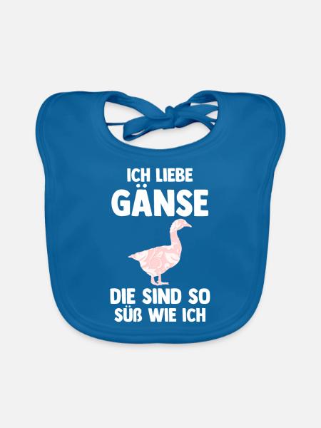 Gans Gänse - Baby Bio-Lätzchen - Pfauenblau