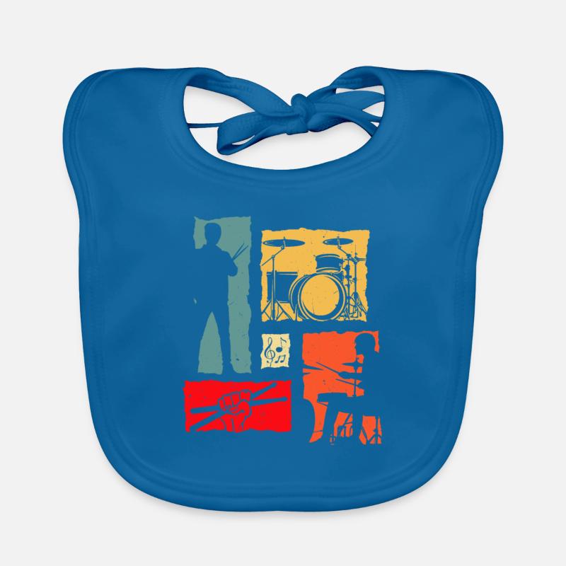 Drums Retro Drummer Vintage Drum Player Baby Bio-Lätzchen