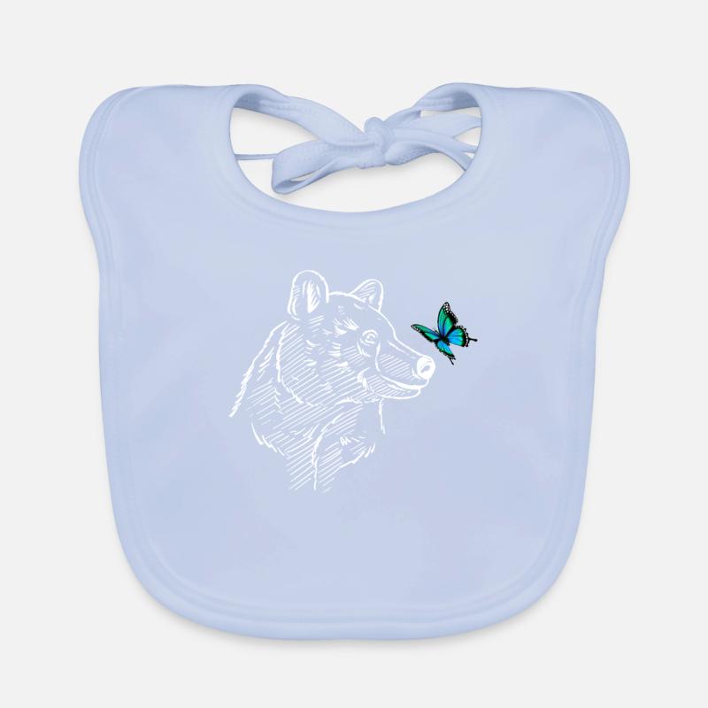 Eisbär mit Schmetterling Baby Bio-Lätzchen