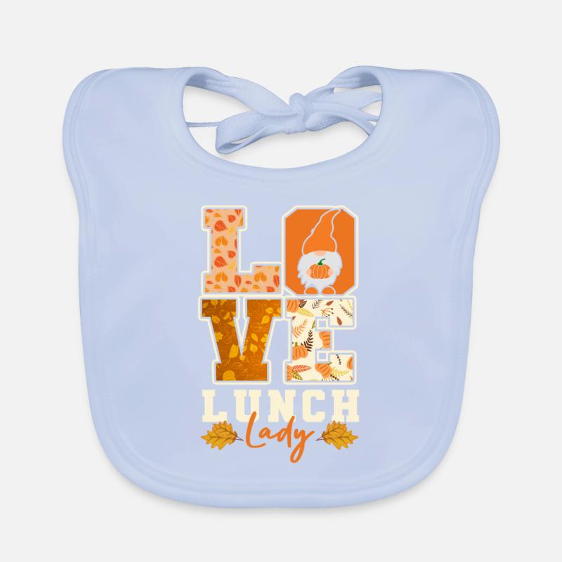 Amour Déjeuner Dames Automne Automne Gnome Enseignant Bavoir bio Bébé