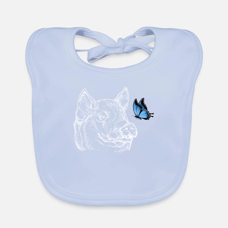 Pig with butterfly Organic Baby Bibs