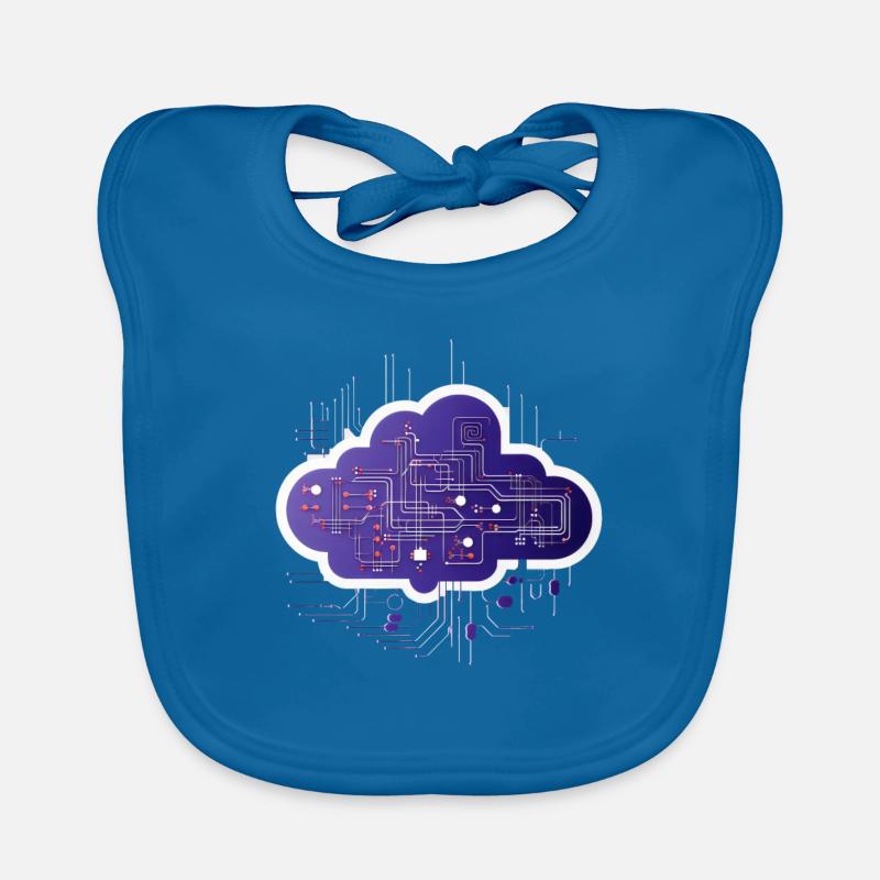 Cloud Computing Computer Electronics Circuit - Bavoir bio Bébé - bleu paon