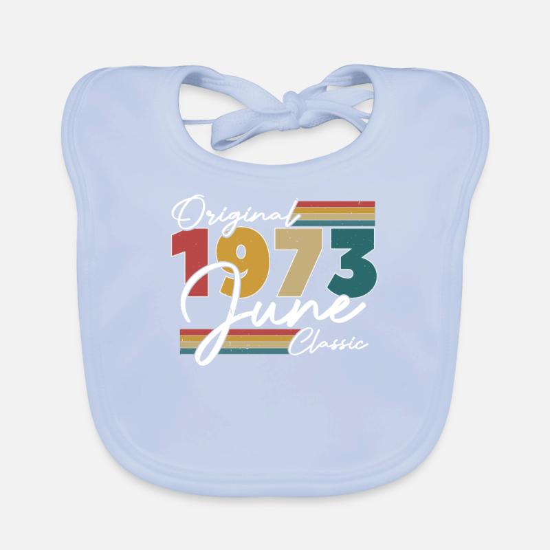 Geburtstagsgeschenk, geboren im Juni 1973 Baby Bio-Lätzchen