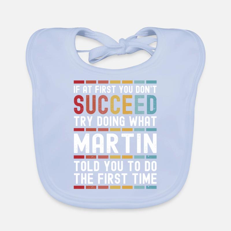 Martin Name Personalized Funny Birthday Christmas Organic Baby Bibs