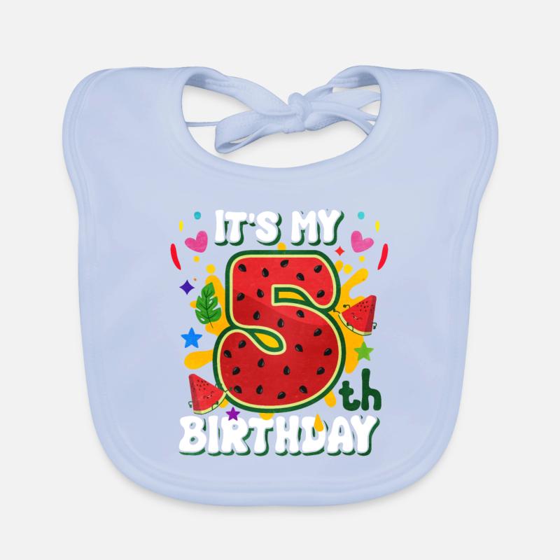 5ème anniversaire Pastèque cadeau d’été Bavoir bio Bébé