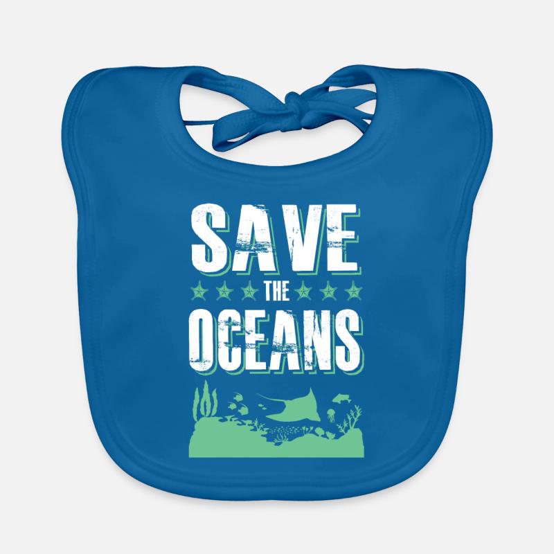 save the ocean Organic Baby Bibs