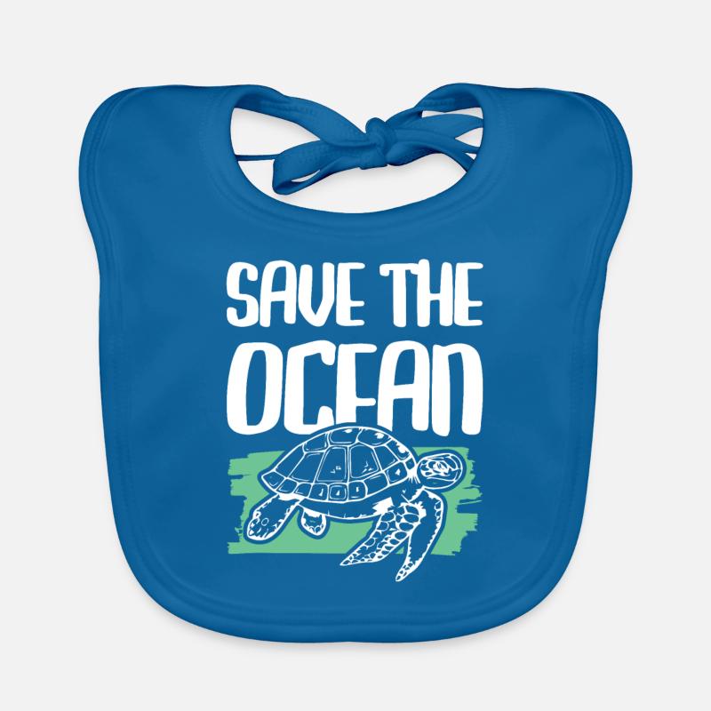 Save the Ocean Turtle Organic Baby Bibs