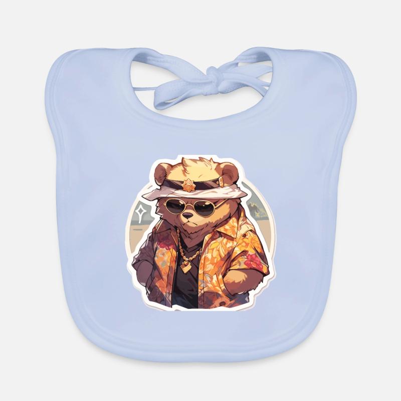 Bear Bears Fat Bear Bears Daddy Organic Baby Bibs