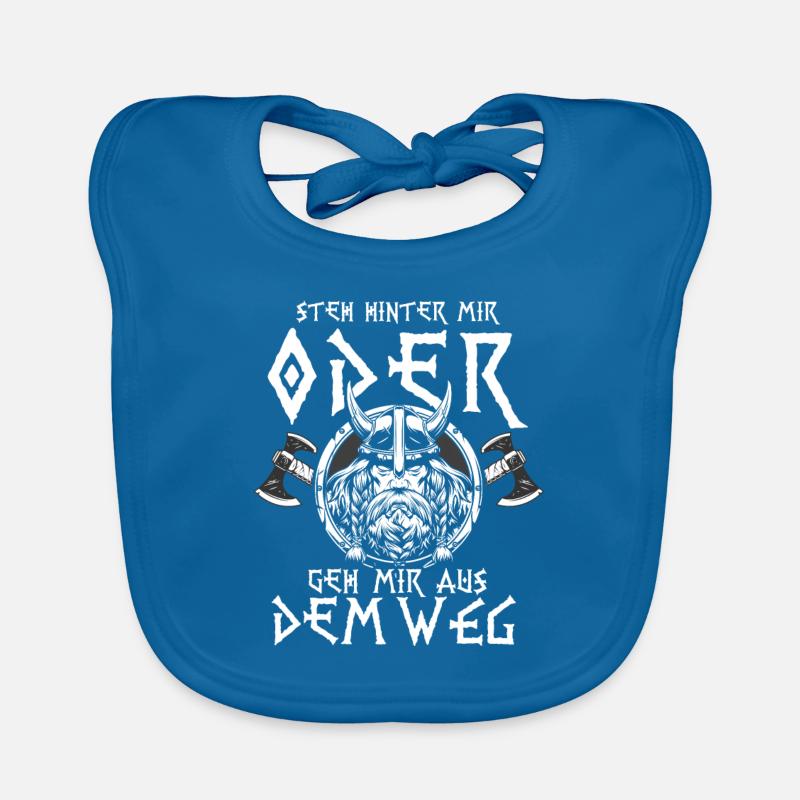 Steh Hinter Mir Walhalla Odin Wikinger - Baby Bio-Lätzchen - Pfauenblau