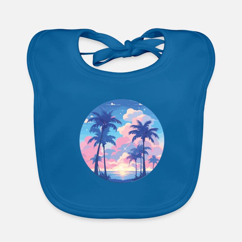 Palm trees Palm trees sunset palm trees beach Organic Baby Bibs
