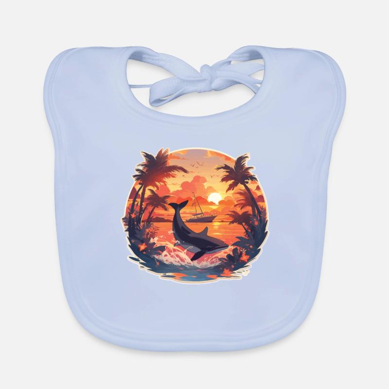 Sailing Sailing Ship Sailing Sunset Organic Baby Bibs