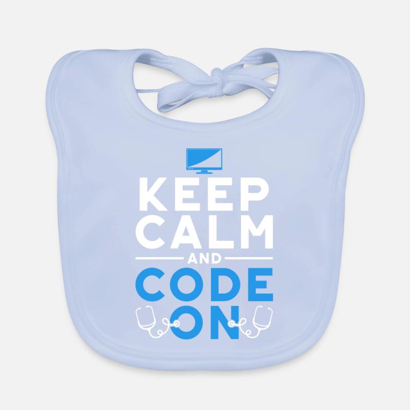 Coding Specialist Keep Calm And Code On Organic Baby Bibs