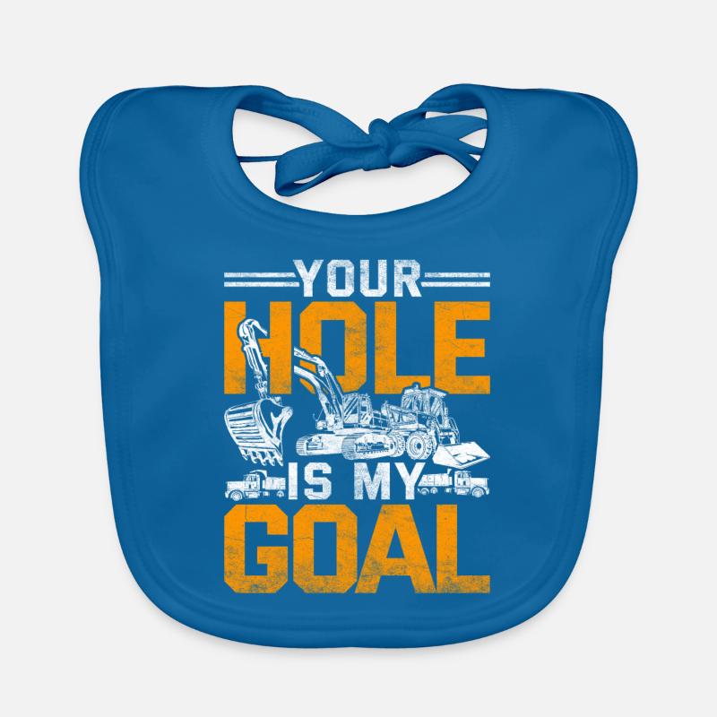 Baggerfahrer Your Hole Is My Goal Organic Baby Bibs