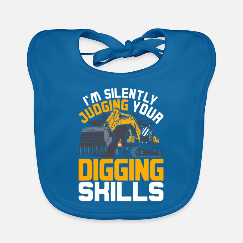 Excavator Driver Silently Judging Your Digging Skills Organic Baby Bibs