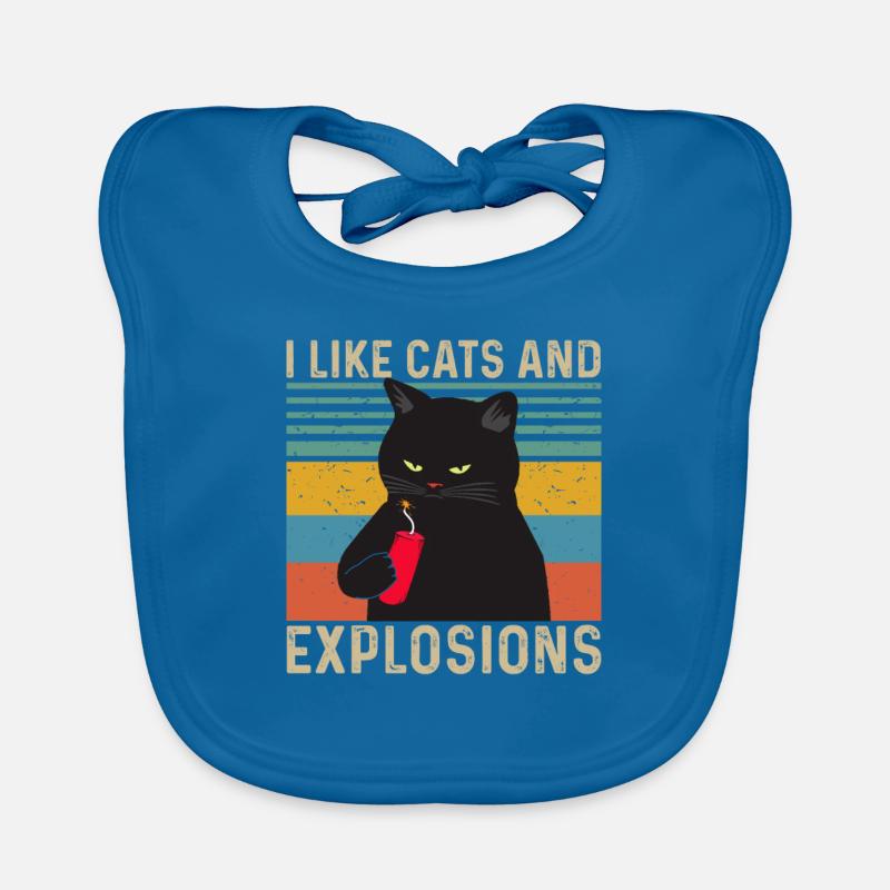 I like Cats and Explosions Baby Bio-Lätzchen