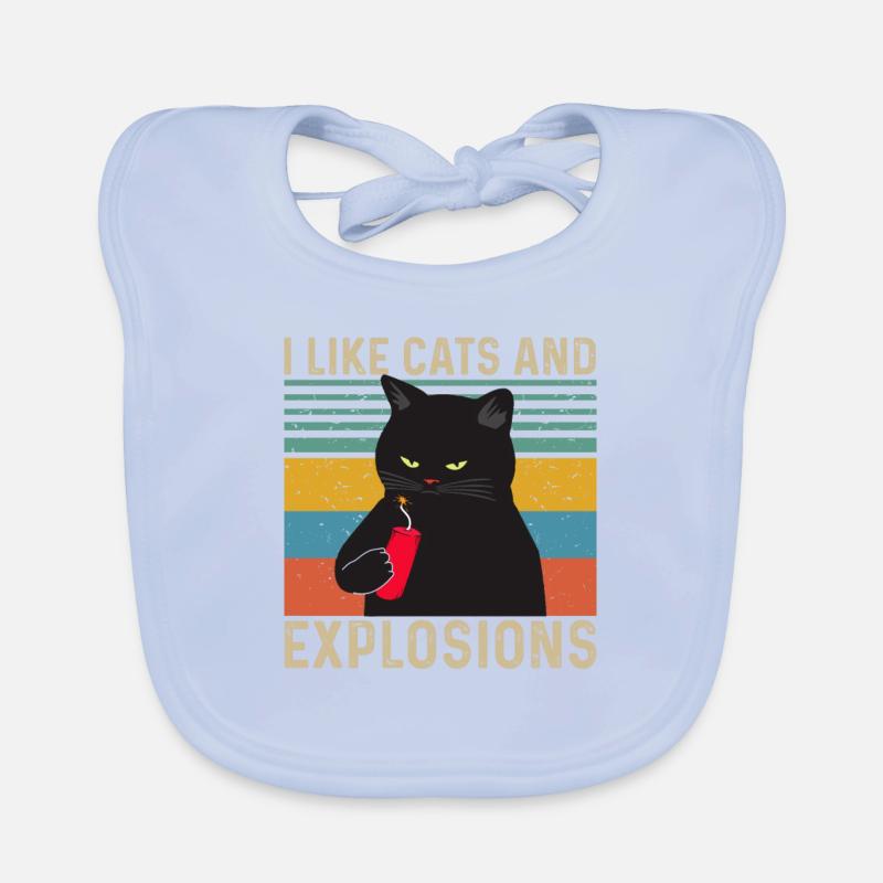 J’aime Cats and Explosions Bavoir bio Bébé