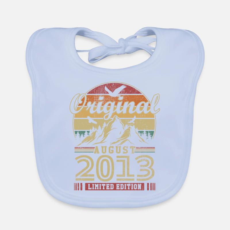 Original August 2013 vintage anniversary 2013 Organic Baby Bibs
