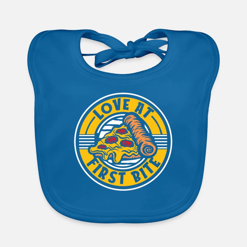 Love At First Bite Pizza Oven Pizza Pizza Tray Organic Baby Bibs