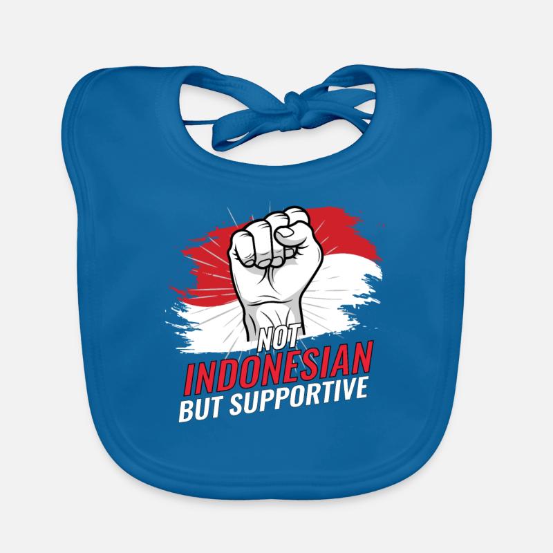 Not Indonesian But Supportive Indonesia Flag Organic Baby Bibs