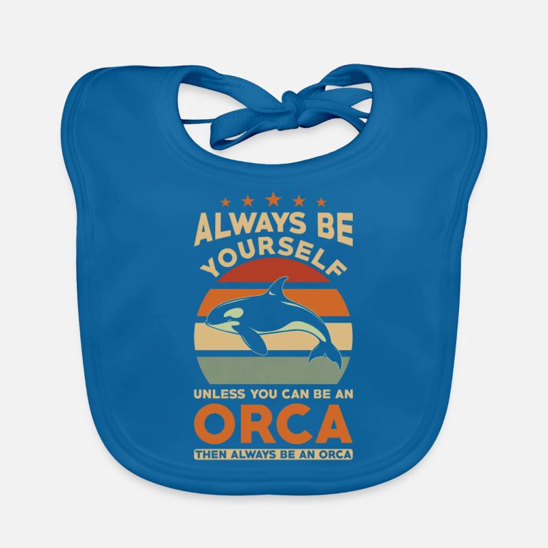 Orca Wal Spruch - Baby Bio-Lätzchen - Pfauenblau