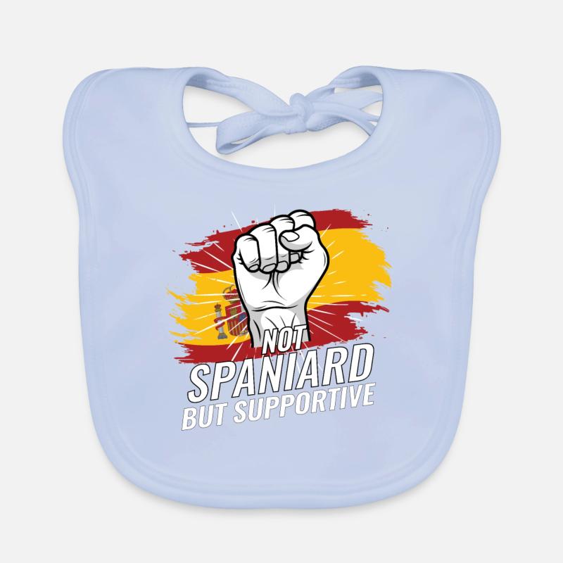 Pas espagnol mais soutien Espagne Pays drapeau Bavoir bio Bébé