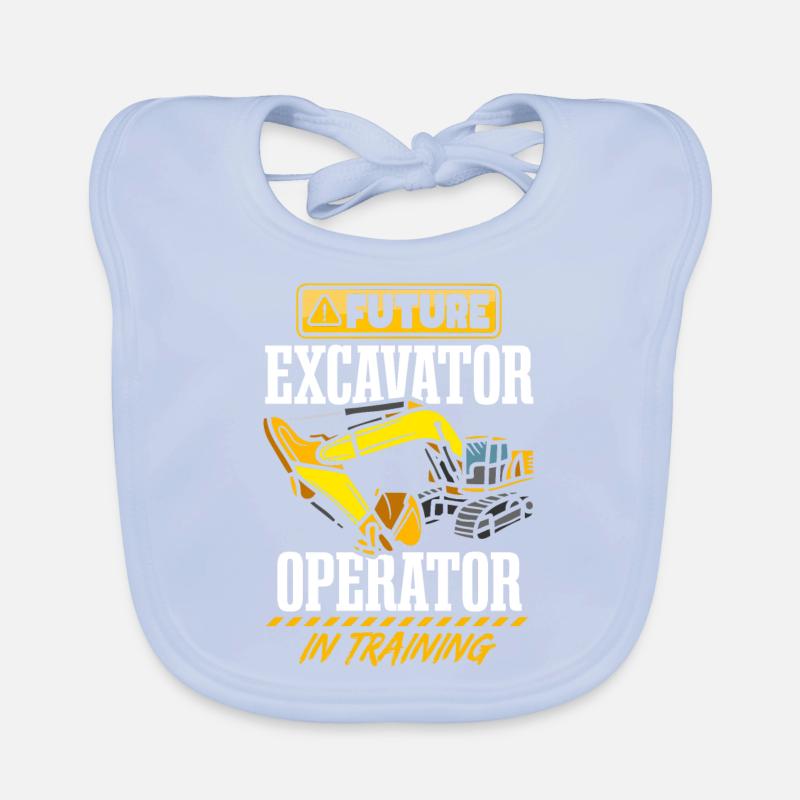 Future Excavator Operator Organic Baby Bibs